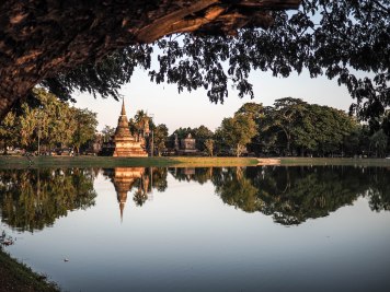 Vieux Sukhothai au coucher de soleil